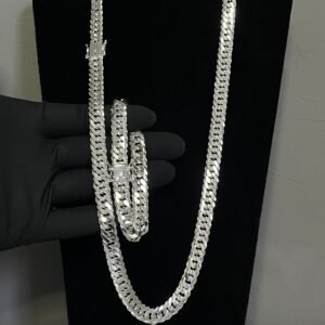Conjunto Corrente + Pulseira 10mm – Elo Duplo – Fecho Gaveta