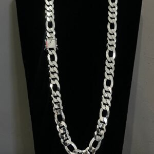 Corrente de Prata Masculina – 13mm Fecho Gaveta – Modelo 3×1  – Prata 925