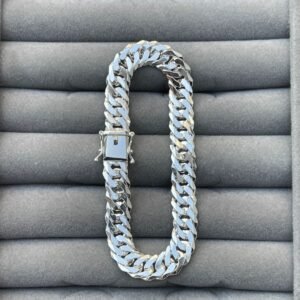 Pulseira de Prata Masculina – 10mm Fecho Gaveta modelo elo duplo – Prata 925